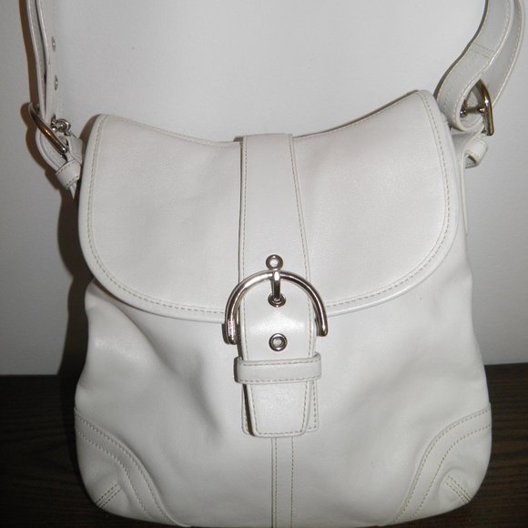 Authentic Coach White Leather Handbag - Picture 1 of 5